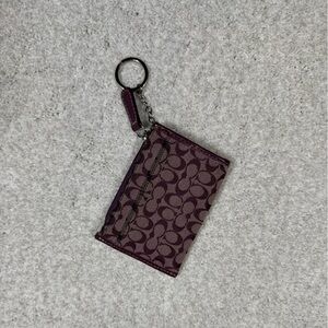 Burgundy Coach Monogram Keychain Wallet